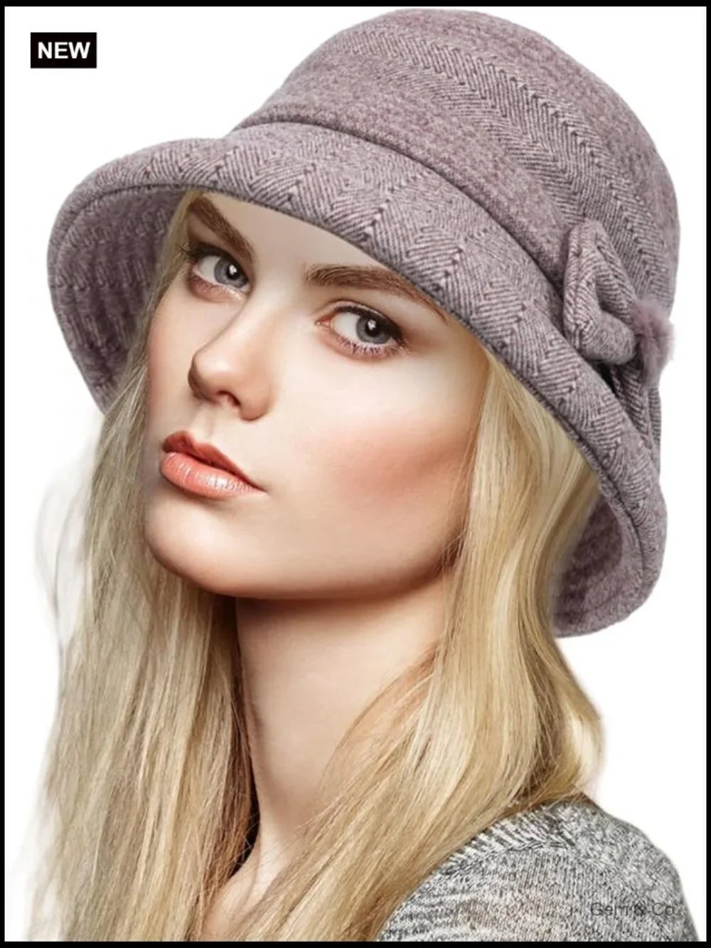 Women Winter Warm Wool Bucket Hat 1920s Vintage Cloche Bowler Hat